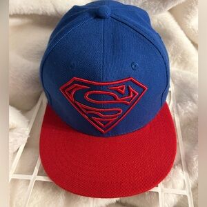Superman Logo Red & Blue Six Flags Amusement Park TX Snapback Baseball Cap Hat.